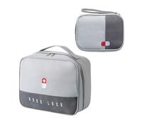 Lot de 2 sacs de rangement pour médicaments à usage domestique - Mode - Option couleur - Sac clinique de crise - Organiseur pratique - Ensemble clinique de voyage, Gris