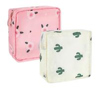 Lot de 2 sacs de rangement pour serviettes hygiéniques portables et réutilisables pour adolescentes, filles, femmes, porte-tampons pour sac à main, pochette menstruelle avec fermeture éclair, kit de