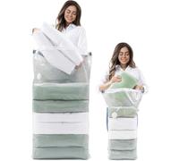 Lot de 2 sacs de rangement sous vide 80 x 100 x 38 cm extra larges réutilisables et résistants pour économiser de l'espace pour les vêtements pour les voyages, les déménagements