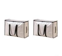 Lot de 2 sacs de rangement tissés de grande capacité pour organiser les vêtements et les articles ménagers, respectueux de l'environnement (95 L)