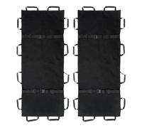 Lot de 2 sacs de transport portables avec 12 poignées en caoutchouc et sac de transport pour chien, aide au transport pour animaux pour l'évacuation d'urgence, capacité de charge de 180 kg (noir)