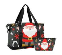 Lot de 2 sacs de voyage avec sangle réglable Motif nains de dessin animé Merry Christmas, Merry Christmas Cartoon Nains, 1 size