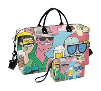 Lot de 2 sacs de voyage colorés Strange Friends avec sangle réglable pour l'entraînement, Amis étranges colorés, 1 size