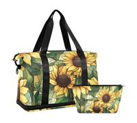 Lot de 2 sacs de voyage esthétiques de style désert de tournesol avec sangle réglable pour voyage, Style esthétique tournesol Wasteland, 1 size
