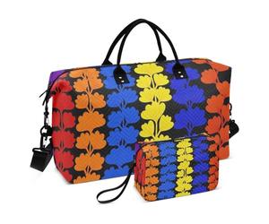 Lot de 2 sacs de voyage matelassés avec compartiments zippés élégants, Fleurs sauvages arc-en-ciel, One Size, Classique