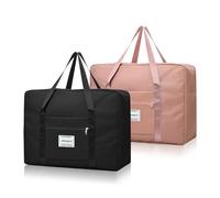 Lot de 2 sacs de voyage pliables - Étanche et léger - Pour les vacances - Pour femme - 41 x 34 x 14 cm, 2 pièces., L-52x38x19CM, Imperméable et léger