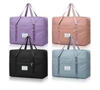 Lot de 2 sacs de voyage pliables - Étanche et léger - Pour les vacances - Pour femme - 41 x 34 x 14 cm, 4 pièces., L-52x38x19CM, Imperméable et léger