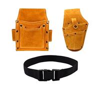 Lot de 2 sacs en cuir avec ceinture pour perceuse électrique, clé à molette, ciseaux, organiseurs d'outils pour charpentiers, électriciens, hommes et femmes