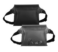 Lot de 2 sacs étanches - Avec bande réglable - Pour la natation, les sports nautiques, la plage, le rafting, noir et transparent, sport