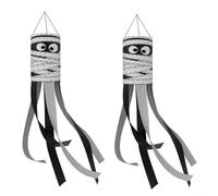 Lot de 2 sacs étanches pour l'extérieur avec motif effrayant sur le thème d'Halloween, tissu térylène pour décorations extérieures sur les porches ou les cours (01)