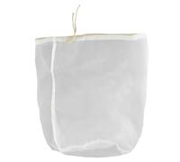 Lot de 2 sacs filtrants en maille fine en nylon pour brassage maison, bière, vin, noix, lait, jus, soupe, 20 x 30 cm, réutilisables avec cordon de serrage (200 microns)