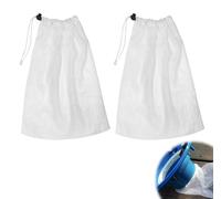 Lot de 2 sacs filtrants pour aspirateur de piscine - Filet en maille - Avec cordon de serrage - Sac filtrant fin pour nettoyage - Petit sac micro-filtre en maille - Blanc