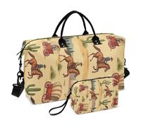 Lot de 2 sacs fourre-tout de voyage matelassés avec compartiments zippés robustes pour le camping, Chariot de cowboy, One Size, Classique