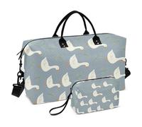 Lot de 2 sacs fourre-tout de voyage matelassés avec compartiments zippés robustes pour le camping, Fleurs d'oies, One Size, Classique