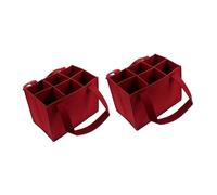 Lot de 2 sacs fourre-tout robustes avec 6 emplacements de protection, base renforcée et doublure pour le transport de la bière de champagne (119 chars), sac à vin en feutre avec compartiments