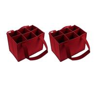 Lot de 2 sacs fourre-tout robustes avec 6 emplacements de protection, base renforcée et doublure pour le transport de la bière de champagne (119 chars), sac à vin en feutre pour événement et