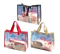 Lot de 2 sacs fourre-tout transparents avec poignées pour concerts et événements sportifs - Conforme aux normes de sécurité du stade (blanc)