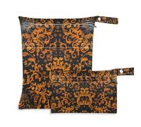 Lot de 2 sacs imperméables à imprimé léopard orange et noir pour maillot de bain avec poignées pour piscine, piscine