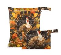 Lot de 2 sacs lavables pour bébé avec poignées pour salle de sport, garderie (Thanks Giving Day Turquie)