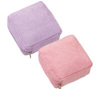 Lot de 2 Sacs menstruels pour Adolescentes, Pochette zippée entièrement Ouverte à 180° pour Sac à Main, Porte-Tampon en Polaire Douce, 13 x 13 x 4 cm pour Adolescentes