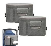 Lot De 2 Sacs Multifonctionnels Pour Poussette De Bébé, Sac à Suspendre Pour Poussette De Bébé Portable De Grande Capacité Pour Voyage, Shopping, Sac Multifonctionnel étanche Pour Bébé (Gris)