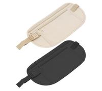 Lot de 2 sacs plats Bum Bag, sac de voyage, sacs à taille plate, imperméables à l'eau, ceinture porte-monnaie avec bloqueur RFID, anti-vol, sac de festival pour hommes et femmes, portable sous les