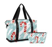 Lot de 2 sacs polochons de sport avec sangle réglable pour le yoga Motif rayures rouges et blanches Merry Christmas, Rayures rouges et blanches Merry Christmas en sucre d'orge, 1 size