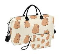 Lot de 2 sacs polochons matelassés avec poche en maille filet élégante, Capybaras Huddle, One Size, Classique