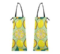Lot de 2 sacs poubelle de voiture à suspendre pour voiture et camion - Vert citron - Motif répété