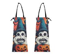 Lot de 2 sacs poubelle de voiture à suspendre pour voiture - Sacs poubelle de voyage pour voiture - Conteneur à ordures pour horreur d'Halloween - Gnome Spook