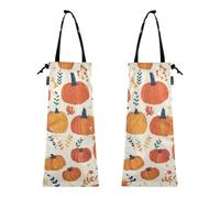 Lot de 2 sacs poubelle de voiture pour camion - Citrouilles - Décoration orange d'automne
