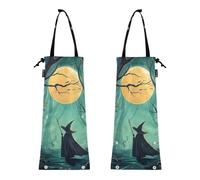 Lot de 2 sacs poubelle de voiture pour camion, sorcière, Halloween, lune, safari