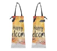 Lot de 2 sacs poubelle de voiture pour siège arrière de camion - Lot de 2 sacs poubelle pour voiture, Halloween, chauve-souris
