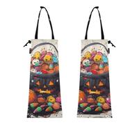 Lot de 2 sacs poubelle de voiture pour voiture, camion, bonbons d'Halloween