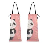 Lot de 2 sacs poubelle de voiture pour voiture et camion - Imprimé panda fille
