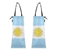 Lot de 2 sacs poubelle de voiture pour voiture, sac poubelle pour camion, poubelle de voiture, drapeau argentin, art