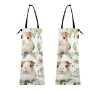 Lot de 2 sacs poubelle réutilisables pour voiture, camion, van, poubelle, cochon d'Inde, motif floral