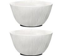 Lot de 2 saladier rond, bol de service en verre opale - Diamètre 23 cm -JUANIO- Blanc G