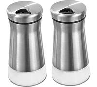 Lot de 2 salières et poivrières avec trou verseur réglable en acier inoxydable - Distributeur d'épices rechargeable - Pour la maison, la cuisine, le restaurant