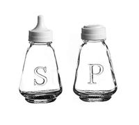 Lot de 2 salières et poivrières classiques en verre transparent
