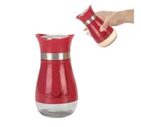 Lot de 2 salières et poivrières en acier inoxydable | Bouteille à épices claire pour savoir quand remplir, recharge facile, ustensile de cuisine, cuisine, barbecue, camping, rouge