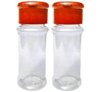 Lot de 2 salières et poivrières en plastique transparent - Accessoires de cuisine - Couleur aléatoire - Design pratique