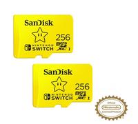 Lot de 2 SanDisk microSDXC 256 Go UHS-I Carte jusqu'à 100 Mo/s Class 10 U3 pour Nintendo Switch , Produit sous licence Nintendo