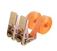 Lot de 2 Sangle a Cliquet 4m, Robustes Sangles d'arrimage à cliquet pour Transport de matériel, Moto, vélo, déménagement, Bagage et Camping