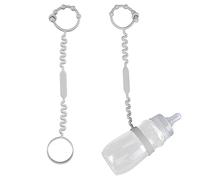 Lot de 2 Sangle pour Biberon, Sangle Gobelet Silicone pour Gobelets Élastiques pour Chaise Haute Poussette, Maison, Extérieur