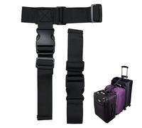 Lot de 2 sangles bagages réglables en nylon durable, T-Type et modèle standard en noir, avec attaches antidérapantes et boucles de fixation en plastique pour sécuriser et transporter facilement vos va