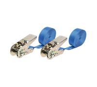 Lot de 2 sangles d'arrimage à cliquet 500 kg - 5m x 25mm