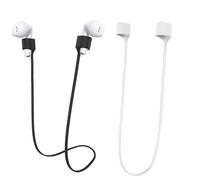 Lot de 2 sangles de 55 cm compatibles avec les AirPods 1/2/3/avec Airpods Pro - Bandes anti-perte pour AirPods en silicone souple - Parfait pour accrocher les écouteurs autour du cou (non magnétiques)