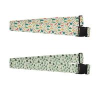 Lot de 2 sangles de bagage à carreaux vintage Buffalo Buffalo Sapins de Noël Aquarelle Portable Réglable Sangle de valise pour femmes hommes voyage école voyages d'affaires