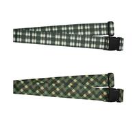 Lot de 2 sangles de bagages Springgreen Buffalo Check Tartan Scotland Springgreen Buffalo Plaid Tartan Scotland Heavy Duty Réglable Valise Accessoires de voyage pour la sécurité et